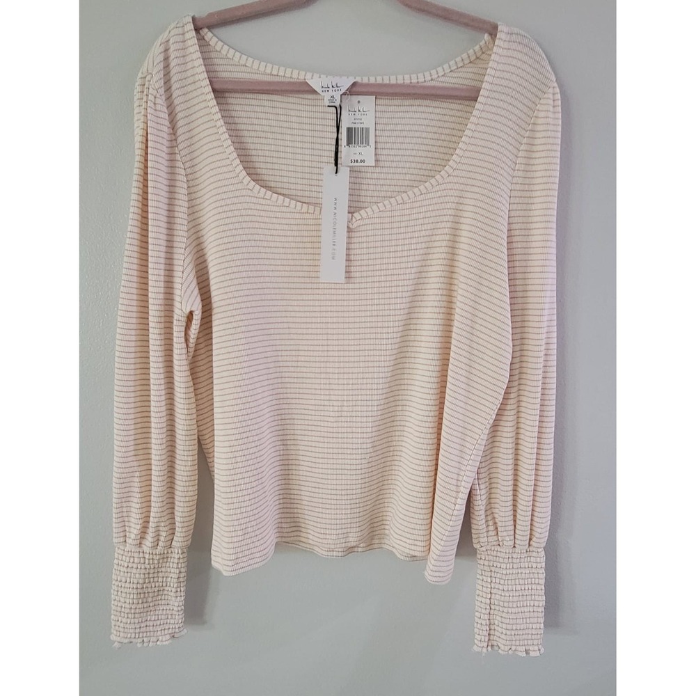 Nicole miller new‎ York women's top style NT0702 pink stripe Size S-L AND XL(2)
